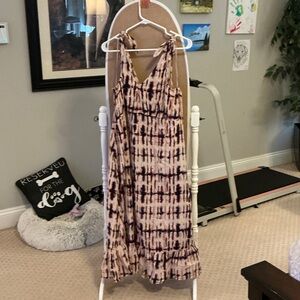 Time and Tru Tie-Dye Dress with Ruffle Hem